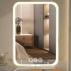 Pink Makeup Mirrors Shein Tabletop LED Lighted Makeup Mirror Portable Folding Vanity Mirror For Student Dorm Office Bedroom