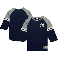 Mitchell & Ness Men's Navy New York Yankees Cooperstown Collection Legendary Raglan Slub Henley 3/4-Sleeve T-Shirt