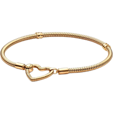 Pandora Gold Bracelets Pandora Moments Heart Snake Chain Bracelet - Gold