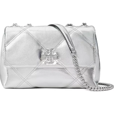 Tory Burch Small Kira Metallic Diamond Quilt Convertible Shoulder Bag - Silver