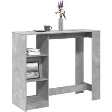 Grå - Træ Barborde vidaXL Med Hylde 124x46x103,5 cm Konstrueret Træ Betongrå Barbord