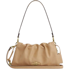 Coach Faye Shoulder Bag With Ruching - Gold/Tan