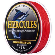 Red Fishing Lines Hercules Braided Fishing Line, Not Fade, 109 Yards PE Lines, 8 Strands Multifilament Fish Line, 10lb Test for Saltwater and Freshwater, Abrasion Resistant, Red, 10lb, 100m