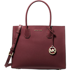 Red Totes & Shopping Bags Michael Kors Mercer Large Pebbled Leather Accordion Tote Bag - Red