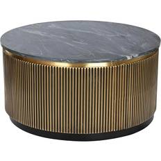 Home ESPRIT Marble Brass Multicolored Coffee Table 90.5cm