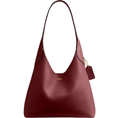 Red Bags Coach Brooklyn Shoulder Bag 28 - Brass/Dark Ruby