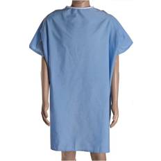 Health DMI Easy-Access Patient Hospital Gown With Snap Shoulders, One Size Fits Most, Blue