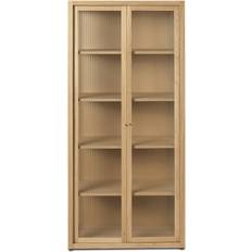 Hutch cabinet with doors ferm LIVING Reed Natural Oak Glass Cabinet 27.6x61"