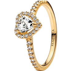 Jewelry Pandora Elevated Heart Ring - Gold/Transparent