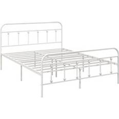 Double Minimalistic Metal Bed Frame - White, none