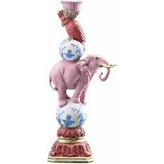 WERNS Parrot On Elephant Pink/Blue/White Teelicht 30.5cm