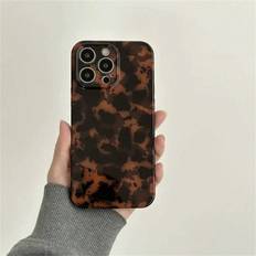 Shein High-End Tortoiseshell & Leopard Print Soft Case for iPhone 15 Pro Max