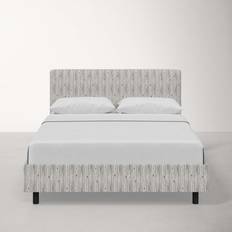 AllModern Eisley Upholstered Low Profile Platform Bed - Pink/White/Brown Twin