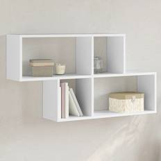 vidaXL White 100 x 20 x 53 cm Engineered Wood Wall Shelf