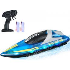 RC Boats VEVOR RC Boat 2.4 GHz Remote Control Racing Boat 12 km/h Kids Adults Gift Blue