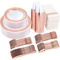 Rose Gold Disposable Plates I00000 50 guests clear rose gold plastic plates disposable plastic dinnerwa