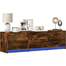 140 cm TV-borde vidaXL M. Led-lys 140x34x40 cm Konstrueret Træ Røget Eg TV-bord