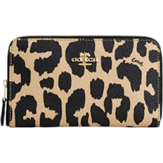 Coach Medium Id Zip Wallet With Leopard Print - Novelty Print/Gold/Leopard Multi