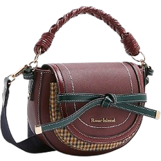 River Island Saddle Bag - Burgundy