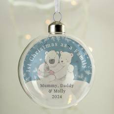 Glass Christmas Tree Ornaments Personalised Memento Company Message Glass Family Bauble Christmas Tree Ornament