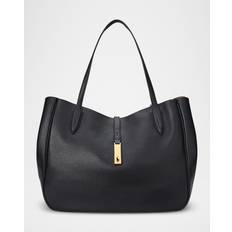 Medium Grain Leather Tote Bag BLACK