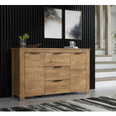 Brown Cabinets Furneo Prestigio Brown Sideboard 140x84.5cm