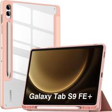 Computer Accessories MoKo Case Fits Samsung Galaxy Tab S9 FE Plus 12.4-Inch 2023 Rose Gold