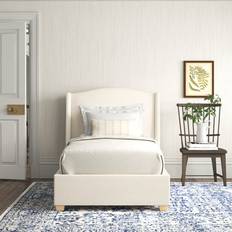 Birch Lane Allis Upholstered Low Profile Platform Bed - Black/Brown Metal Twin