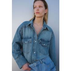 Denim - Women Shirts H&M Ladies Blue Oversized denim shirt