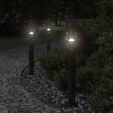 vidaXL Outdoor 3 pcs Black 60 cm Stainless Steel Floor Lamp