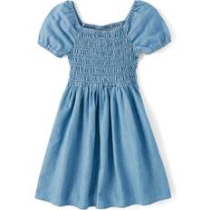 Square Dresses Children's Clothing The Children's Place Girl's Chambray Smocked Dress - Cloudless Wash (3048494_33AF)