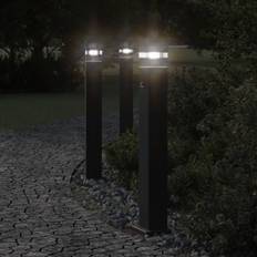 vidaXL Udendørs Standerlamper 80 cm Aluminium Sort 3 Stk Gulvlampe