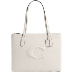 Leather - White Totes & Shopping Bags Coach Nina Tote Bag - Smooth Leather/Silver/Chalk