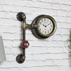 Bronze Clocks Melody Maison Rustic Industrial Pipework - Bronze Wall Clock