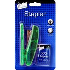 Green Staplers & Staples Just Stationery Metallic Stapler And Staples Set - Green