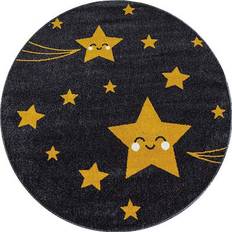 Mustard Stars Circle Rug 160 cm