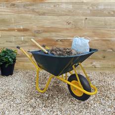 Green Wheelbarrows Garden Wheelbarrow Heavy Duty 110L 150kg Pneumatic Wheel Tyre Loads Equine Yard Gardening