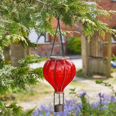 B&Q Garden Decorations B&Q Solar Powered Red Fiesta Flaming Balloon Lantern H30 x 15 cm - One Size