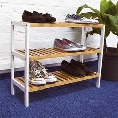 B&Q Hallway Furniture & Accessories B&Q 3 Tier Bamboo Stand Shelf Organiser Shoe Rack