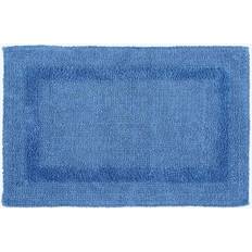 Bathroom Accessories Homescapes Luxury Reversible Cotton Bath Mat Cobalt Blue