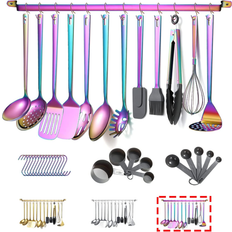 VEVOR Rainbow Cooking Utensils Set Stainless Steel 37 Pieces - Black Kitchen Utensil