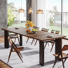 Dining Tables Lee 78 Inch Large Wood For 6-8 Rustic Brown Dining Table