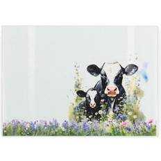 Purely Home Friesian Cow Glass Worktop Saver - Size Chopping Board