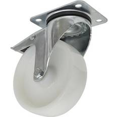 B&Q 125mm Swivel Plate Castor Wheel 40mm Tread Polyamide Total Lock Brakes One Size