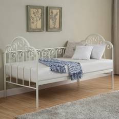 SlumberWorx Knebworth French Shabby Chic White Metal Day Bed Frame - One Size