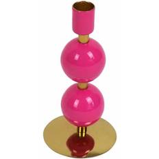 WERNS Globe Pink/Gold Candlestick 18cm