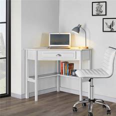 Yaheetech White Corner Computer With Storage Drawer Writing Desk