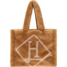 Piel Sintética Bolsos Hernö Shearling Handbag with Brushed Design - Brown