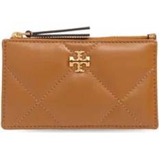 Tory Burch Card Cases Tory Burch Brown Card-Holder Double T Detail Chevron Leather Woman