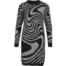 Robe en tricot Robes Object Robes en maille OBJRAY - Gris clair/Noir